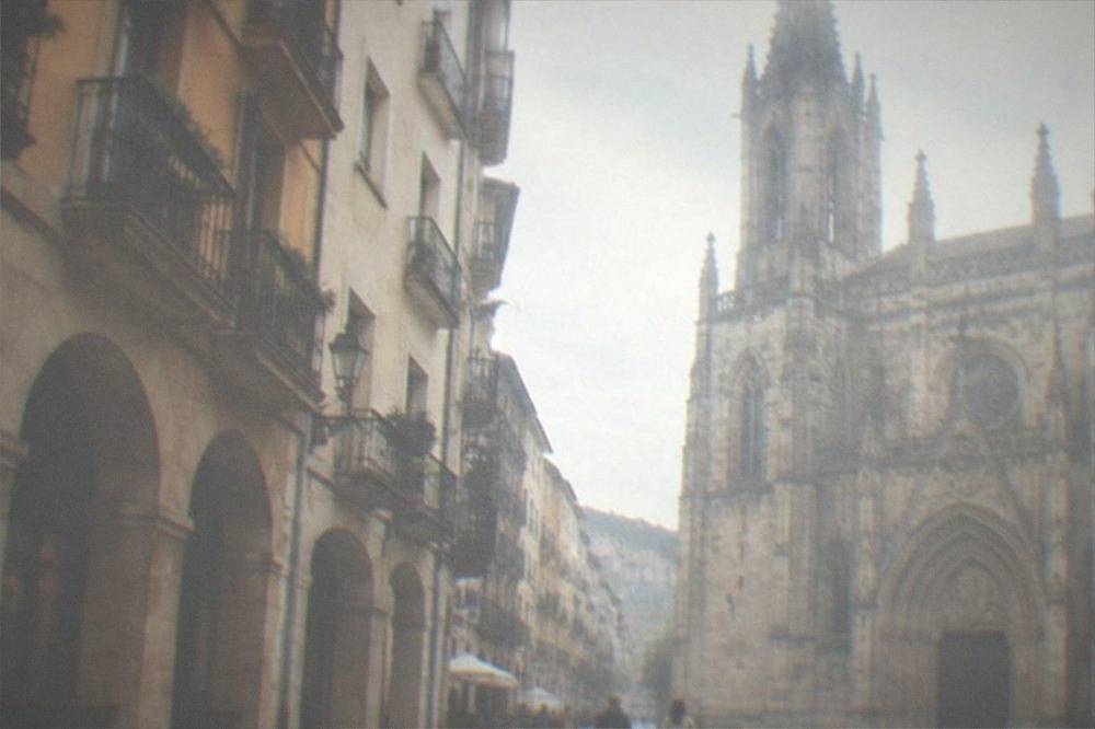 Exterior of Santiago Cathedral in Bilbao's Old Town with its Gothic facade and small square