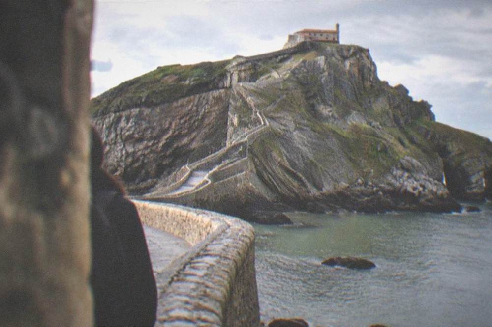 The stone causeway and steps leading to the hermitage on the rocky islet of Gaztelugatxe