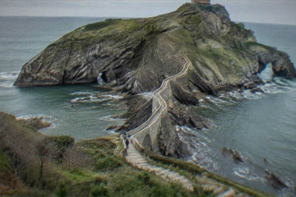 The stone causeway and steps leading to the San Juan de Gaztelugatxe hermitage on the Basque coast