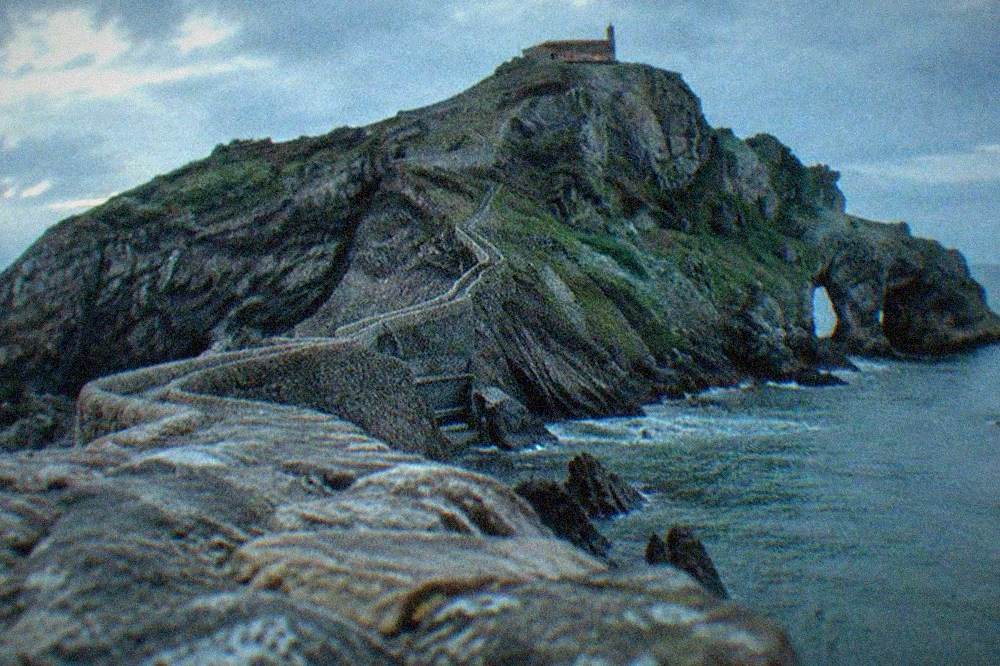 The stone causeway and steps leading to the San Juan de Gaztelugatxe hermitage on the Basque coast