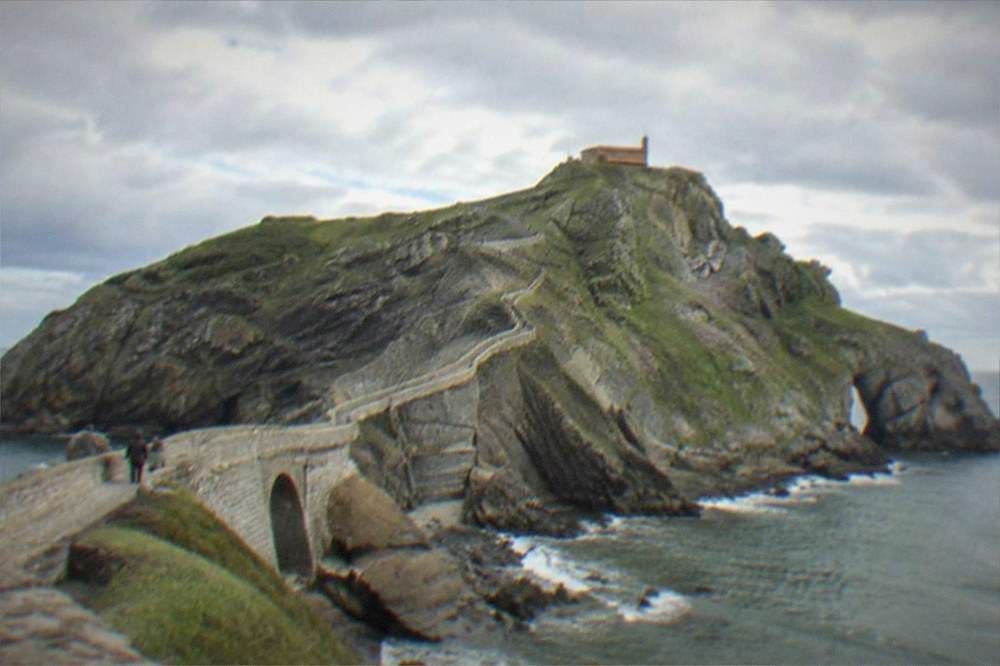 The stone causeway and steps leading to the hermitage of San Juan de Gaztelugatxe on the Basque coast