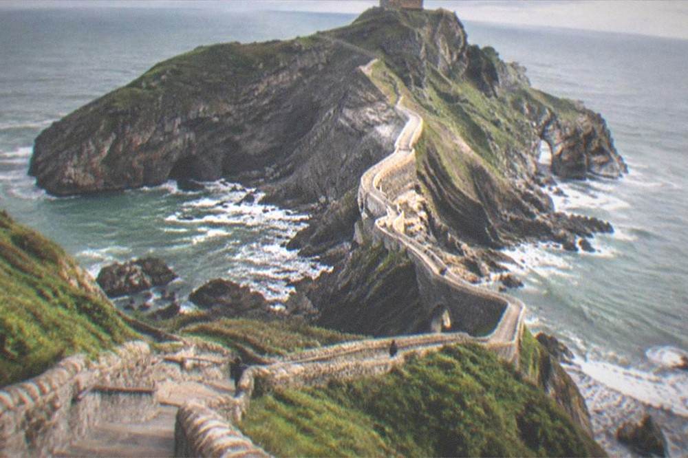 The winding stone causeway and steps leading to the San Juan de Gaztelugatxe hermitage on a rocky islet