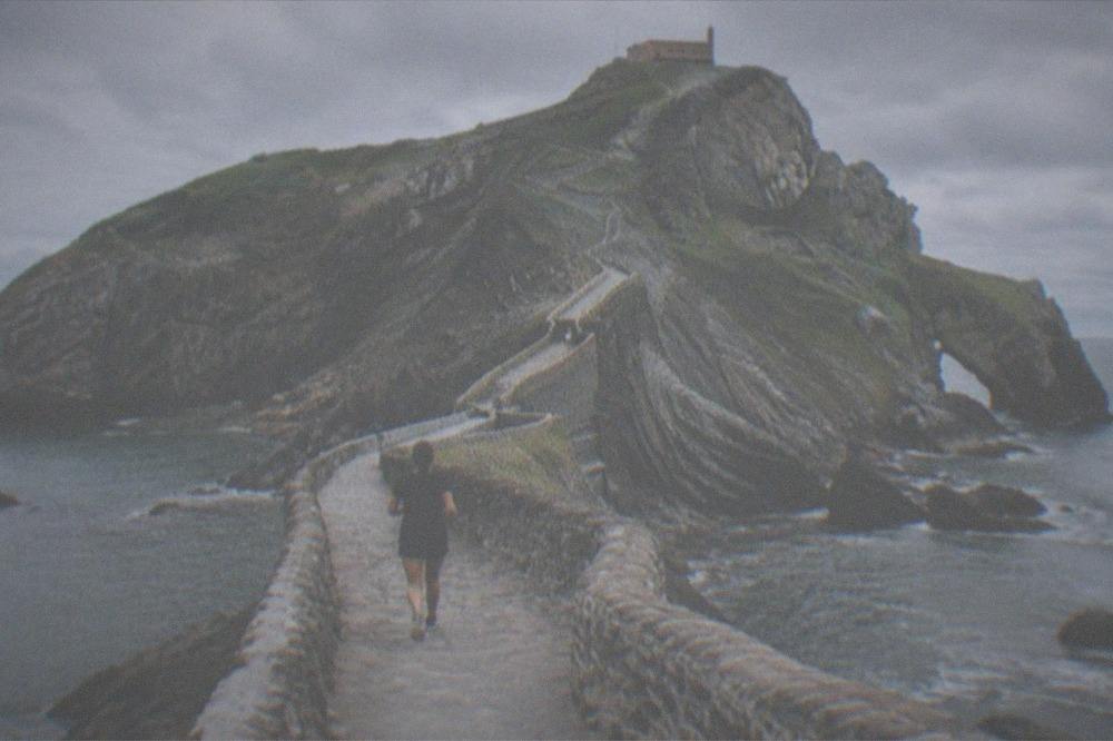 The stone causeway and steps leading up to the San Juan de Gaztelugatxe hermitage on the Basque coast